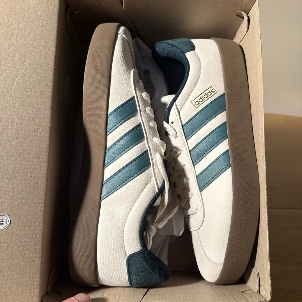 Adidas VL Court 3.0 Men's Size 11.5 White With Hunter Green Accent Streetwear